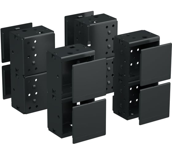 Изображение товара Углы цоколя DKC с пластиковыми заглушками, для корпусов CQE, CQE N, В=200 мм, RAL9005, комплект 4 шт. R5NBP02B