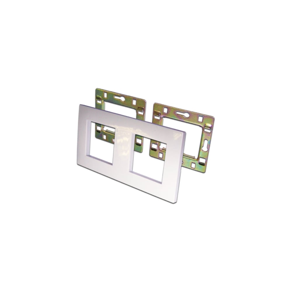 Двухпостовая рамка LANMASTER, цвет белый LAN-FRS45x45/2-WH - фото 1