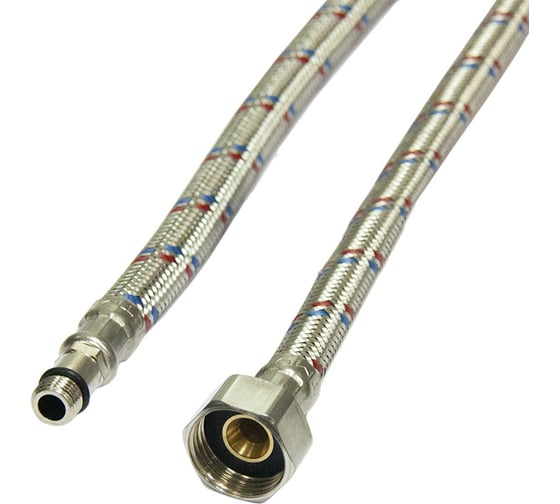 Изображение товара Подводка для смесителей СТМ сталь, 1/2xM10x120 см., короткий штуцер CWFSS120