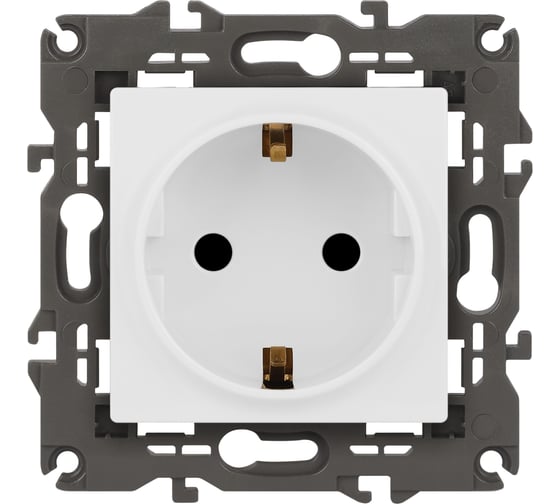 Изображение товара Розетка ЭРА Elegance 14210201М 2PE Schuko со шторками, 16А250В, белый матовый Б0065804