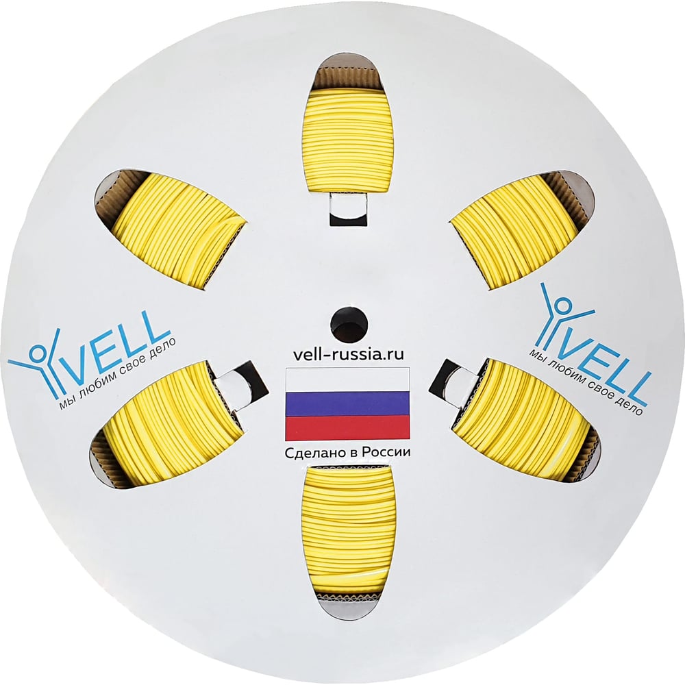 Изображение товара Профиль ПВХ Vell овальный для маркировки проводов 200м желтый самозатухающий