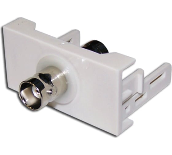 Изображение товара Розетка LANMASTER Mosaic 22.5x45, с BNC-адаптером BC-009, белая, LAN-WA-LP-BNC-WH