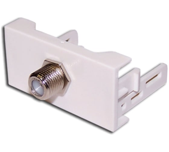 Изображение товара Розетка LANMASTER Mosaic 22.5x45, с RF-адаптером F-81, белая LAN-WA-LP-RF-WH