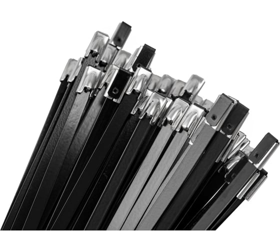 Изображение товара Стальные хомуты-стяжки Gigant нерж. с полимерным покрытием 4,6x250мм 100шт. 123944