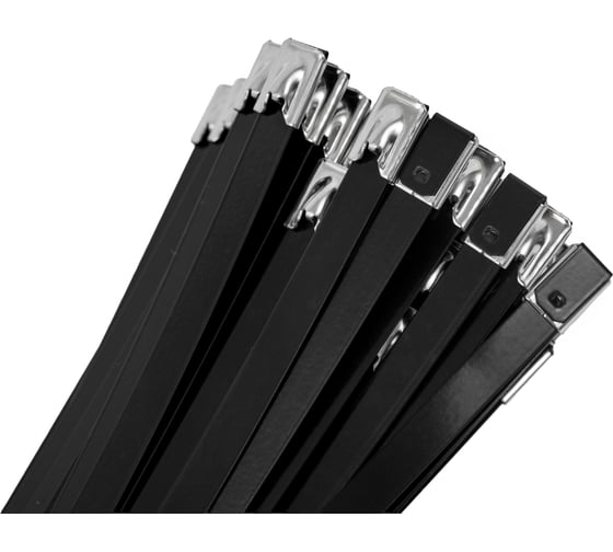 Изображение товара Стальные хомуты-стяжки Gigant нерж. с полимерным покрытием 7,9x300мм 100шт. 123947