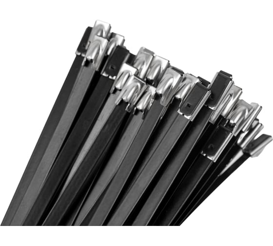 Изображение товара Стальные хомуты-стяжки Gigant нерж. с полимерным покрытием 4,6x200мм 100шт. 123948