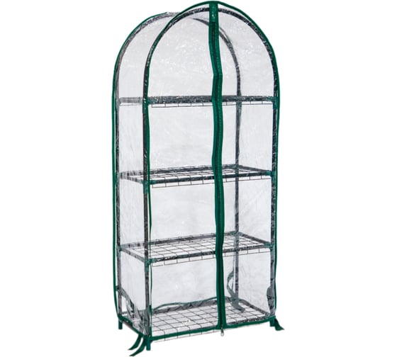 Изображение товара Парник для рассады ГеоПластБорд с чехлом, 46х24х100 см, 4 полки, арка, цвет зеленый TM46.24.100.RG