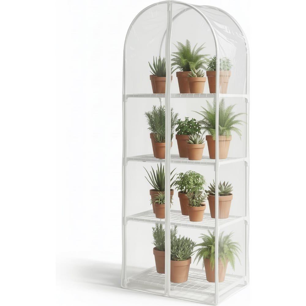 Изображение товара Парник для рассады ГеоПластБорд с чехлом 59х39х160 см 4 полки арка