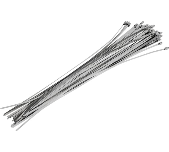 Изображение товара Стальные хомуты-стяжки Gigant нержавеющие 4.6x400мм 50шт. 123956