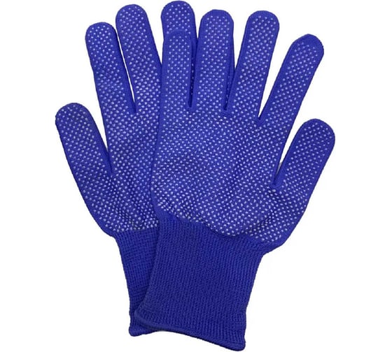 Изображение товара Перчатки рабочие Master-Pro Master-Pro 100 пар. Категория А. МИКРОТАЧ синий, нейлоновые с ПВХ покрытием, размер 9 (M-L), 2513-NPVC-BLUE-M-100