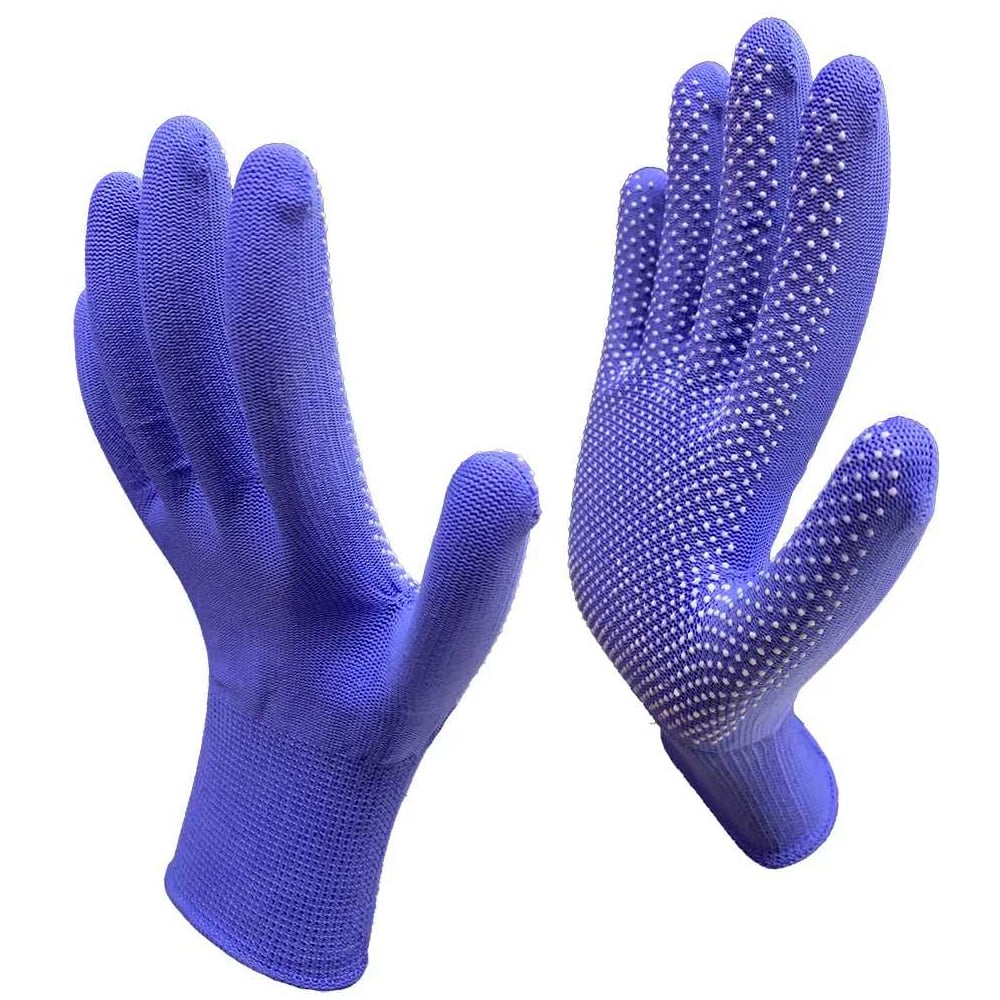 Изображение товара Перчатки рабочие Master-Pro 20 пар. Категория А. МИКРОТАЧ синий, нейлоновые с ПВХ покрытием, размер 9 (M-L), 2513-NPVC-BLUE-M-20