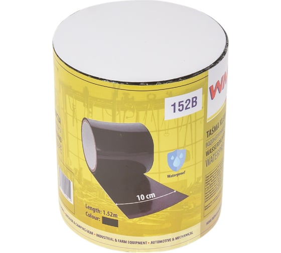Изображение товара Водонепроницаемая ремонтная лента WMC TOOLS ПВХ 10 см х 1.52 м WMC-152B(48248)