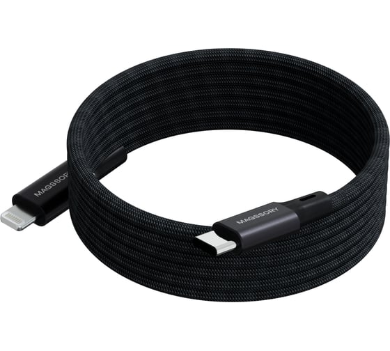 Изображение товара Магнитный кабель MAGSSORY Link L Magnetic 1.2m USB-C to Lightning, черный CBL003b