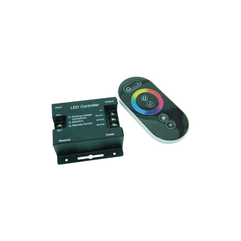 Контроллер FL-LED FL-FPC Controller RGB RF Sensor 3x6A DC12V-24V 216W-432W + сенсорный радиопульт 607560