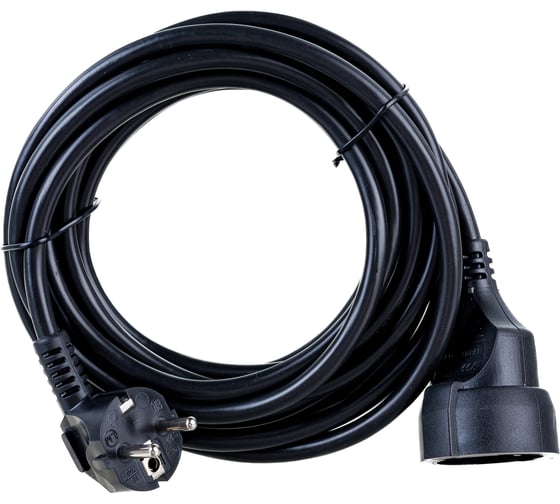 Изображение товара Удлинитель LANMASTER вилка Schuko прямая-розетка Schuko, 3х1.5, 220В, 16А, черный, 5 м LAN-PPS/SH-5.0-BK