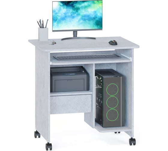 Изображение товара Стол компьютерный СОКОЛ КСТ-10.1 бетон 00-00015984