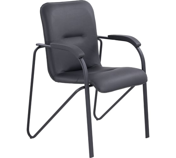 Изображение товара Кресло для приемных и переговорных BRABIX Samba CF-107, черный каркас, кожзам черный, собран 533189