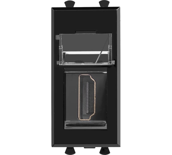 Изображение товара HDMI-розетка модульная DKC Avanti тип А-А, черный квадрат, 1 модуль 4402251