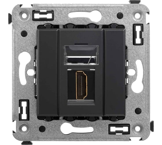 Изображение товара HDMI-розетка одинарная в стену DKC Avanti тип А-А, черный матовый 4412253