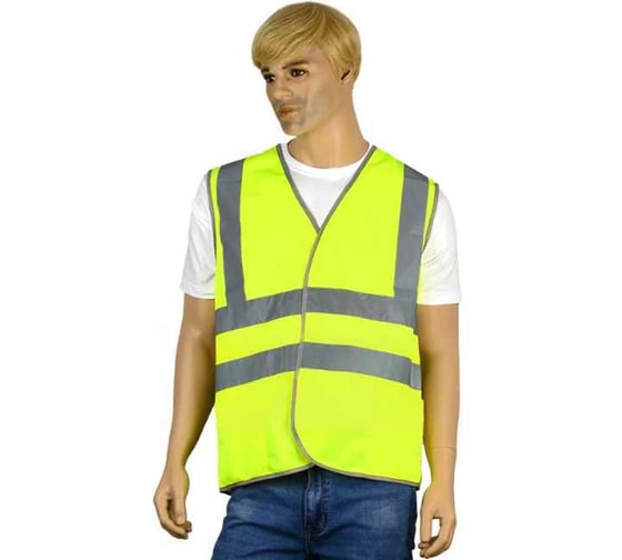 Изображение товара Жилет сигнальный Костромская Текстильная Компания тип 3э трикотажное полотно 100 г, застежка велькро, Лимон, M (88-92), 170-176 4680641983120