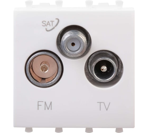 Изображение товара Розетка DKC TV FM SAT модульная, Avanti, Белое облако, 2 модуля 4400532