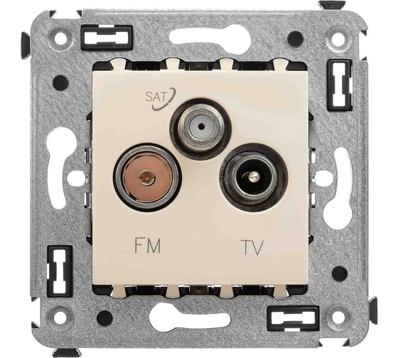 Изображение товара Розетка DKC TV FM SAT в стену, Avanti, Ванильная дымка 4405533