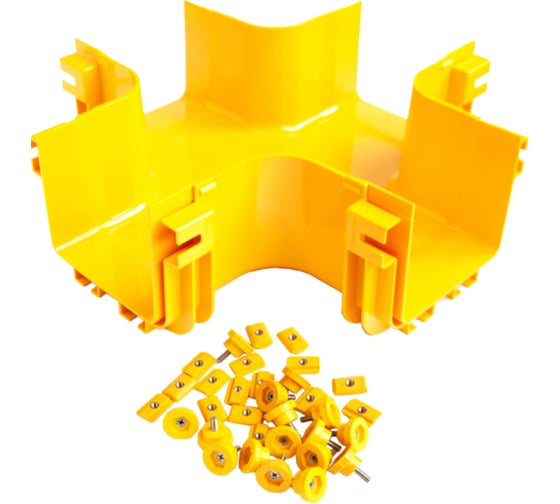 Изображение товара Х-соединитель оптического лотка LANMASTER 240 мм, монтаж без соединителей, желтый LAN-OT240-XT/NC