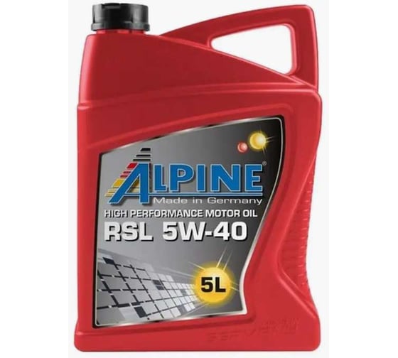 Изображение товара Масло моторное синтетическое Alpine RSL 5W-40 5L 0100142