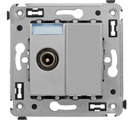 Изображение товара Розетка DKC TV проходная в стену, Avanti, Закаленная сталь 4404513