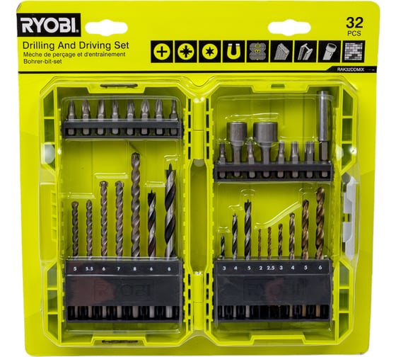 Изображение товара Набор бит и сверл RAK32DDMIX 32 шт Ryobi 5132004425