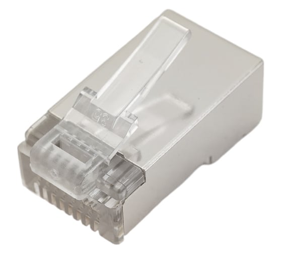 Изображение товара Коннектор LANMASTER RJ45, тип EZ 8P8C, STP, cat.5e, универсальный, со вставкой, 100 шт LAN-EZ45-8P8C/S5E-100