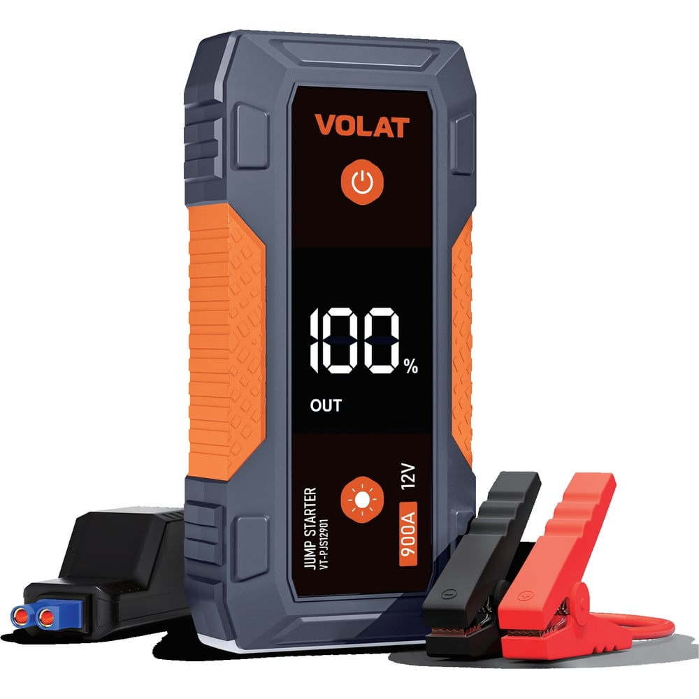 Изображение товара Портативное пуско-зарядное устройство VOLAT VT-PJS12901 с дисплеем и фонариком