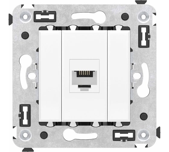 Изображение товара Телефонная розетка DKC RJ 12 без шторки в стену одинарная, Avanti, Белое облако 4400613