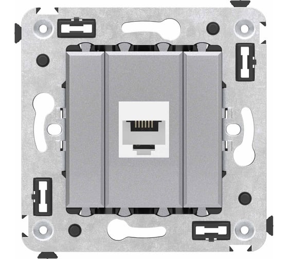 Изображение товара Телефонная розетка DKC RJ 12 без шторки в стену одинарная, Avanti, Закаленная сталь 4404613