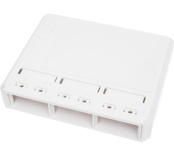 Изображение товара Настенная коробка LANMASTER оптическая на 3 модульные вставки, белая LAN-MB-3FO-WH