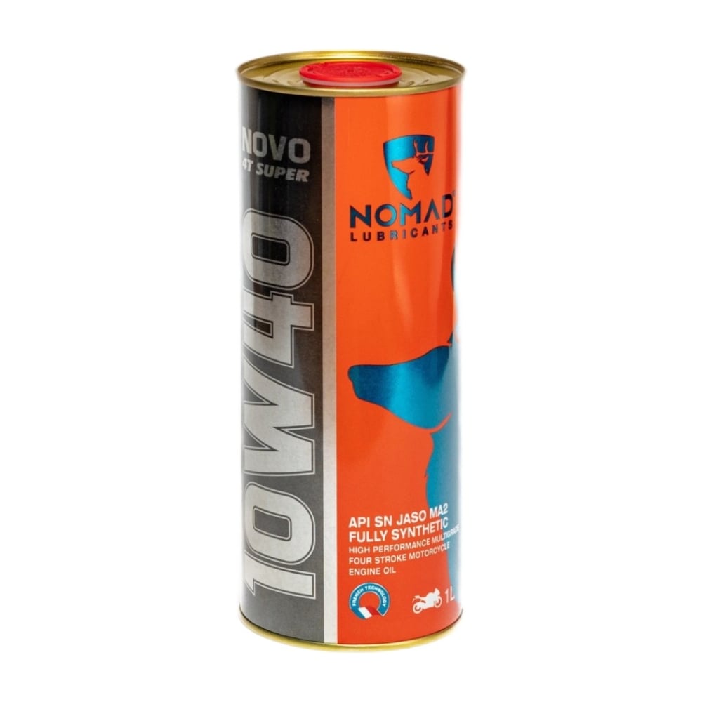 Изображение товара Масло моторное синтетическое для мототранспорта NOMAD Novo 4T Super SAE 10W40 API SN, JASO MA2  1л 33568