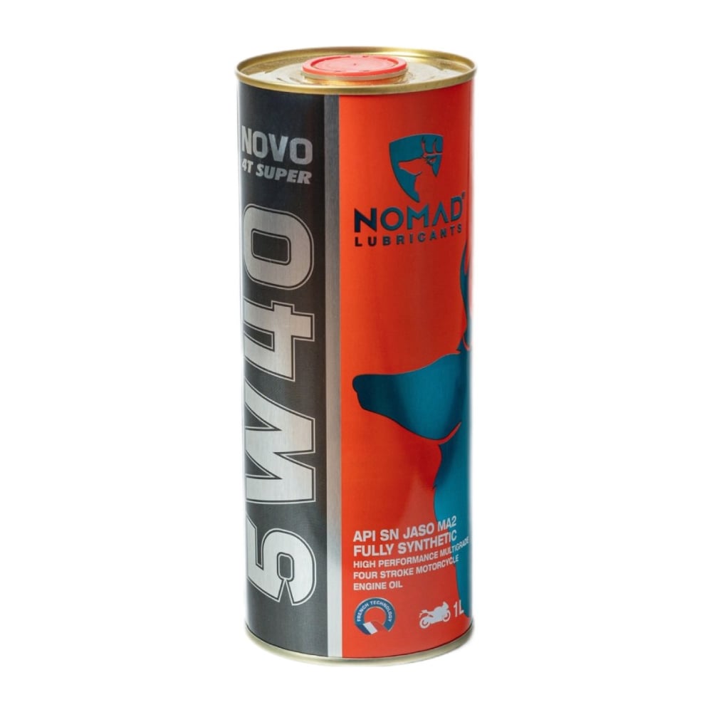 Изображение товара Масло моторное синтетическое для мототранспорта NOMAD Novo 4T Super SAE 5W40 API SN, JASO MA2  1л 33575