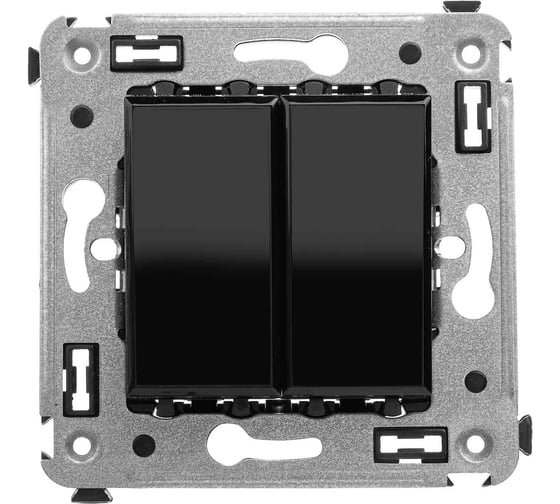 Изображение товара Инвертор двухклавишный в стену DKC Avanti, Черный квадрат 4402124