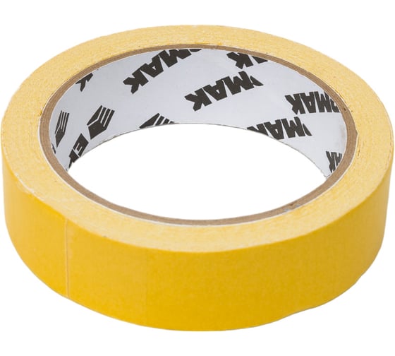 Изображение товара Двухсторонняя клейкая лента ЕРМАК 25 мм х 10 м, ткань осн., инд. упаковка 669-188