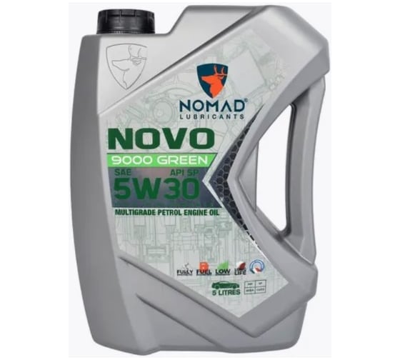 Изображение товара Масло моторное синтетическое для легковых а/м NOMAD Novo 9000 Green SAE 5W30 ACEA C2 C3, API SP, SN PLUS, SN/CF  5л 32382