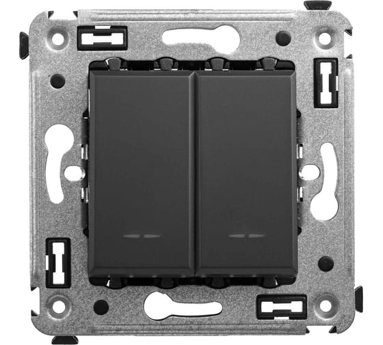 Изображение товара Кнопка двухклавишная в стену DKC Avanti, Черный матовый 4412154