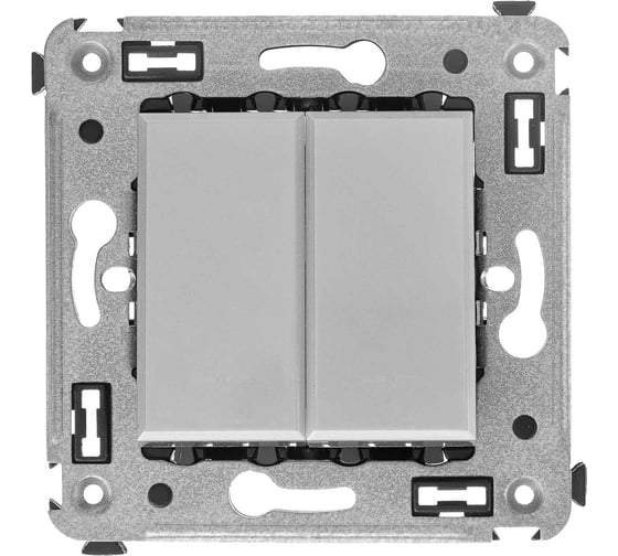 Изображение товара Кнопка двухклавишная в стену DKC Avanti, Закаленная сталь 4404154