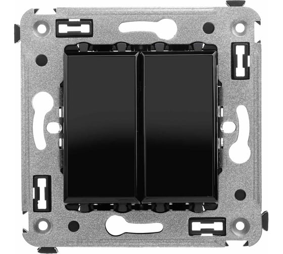 Изображение товара Кнопка двухклавишная в стену DKC Avanti, Черный квадрат 4402154