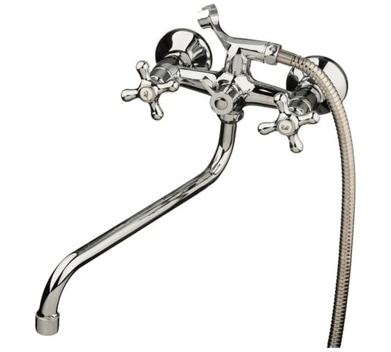 Изображение товара Смеситель для ванны Melodia della vita Galateo длинный излив, крест керамика 65004