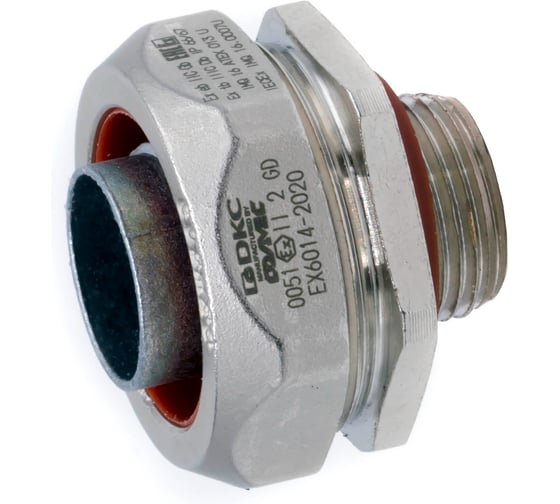 Изображение товара Взрывозащищенная Ex e муфта DKC металлорукав, коробка, DN26 мм, M32x1.5, нержавеющая сталь AISI 316L, IP66/67 EX6014XX32A
