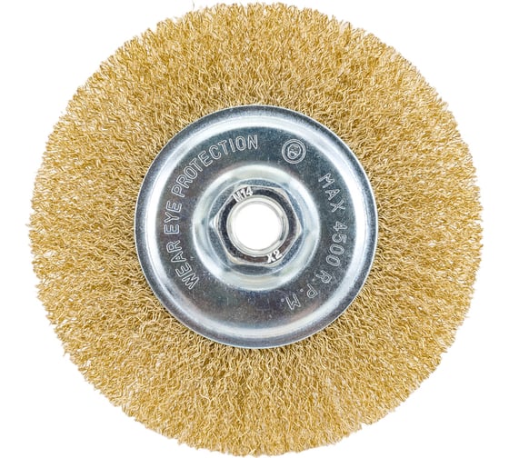 Изображение товара Щетка-крацовка плоская (125 мм; M14; латунированная витая проволока) Pobedit 2125412