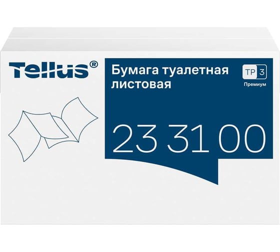 Изображение товара Листовая туалетная бумага TORK Tellus категория качества Премиум, 2-сл. система Т3, 40 пачек в упаковке 233100