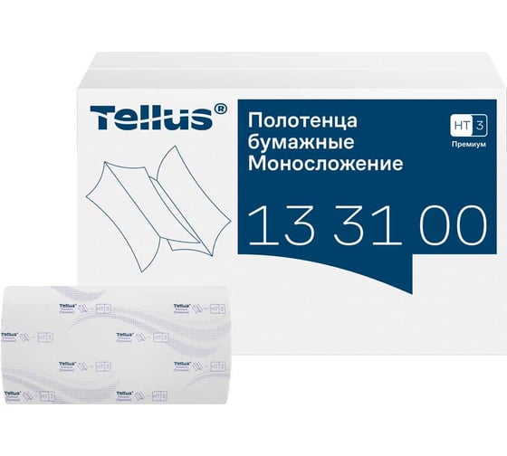 Изображение товара Листовые полотенца TORK Tellus с моносложением формата ZZ, категория качества Премиум, 2-сл. 133100