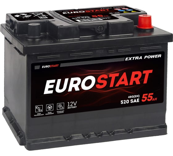 Изображение товара Аккумуляторная батарея EUROSTART Extra Power 55Ah R+ EU550