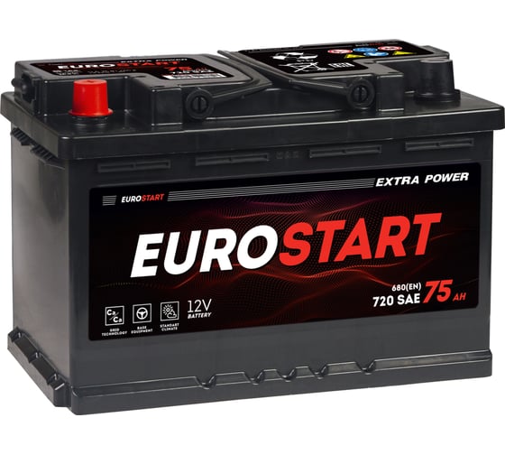 Изображение товара Аккумуляторная батарея EUROSTART Extra Power 75Ah L+ EU751
